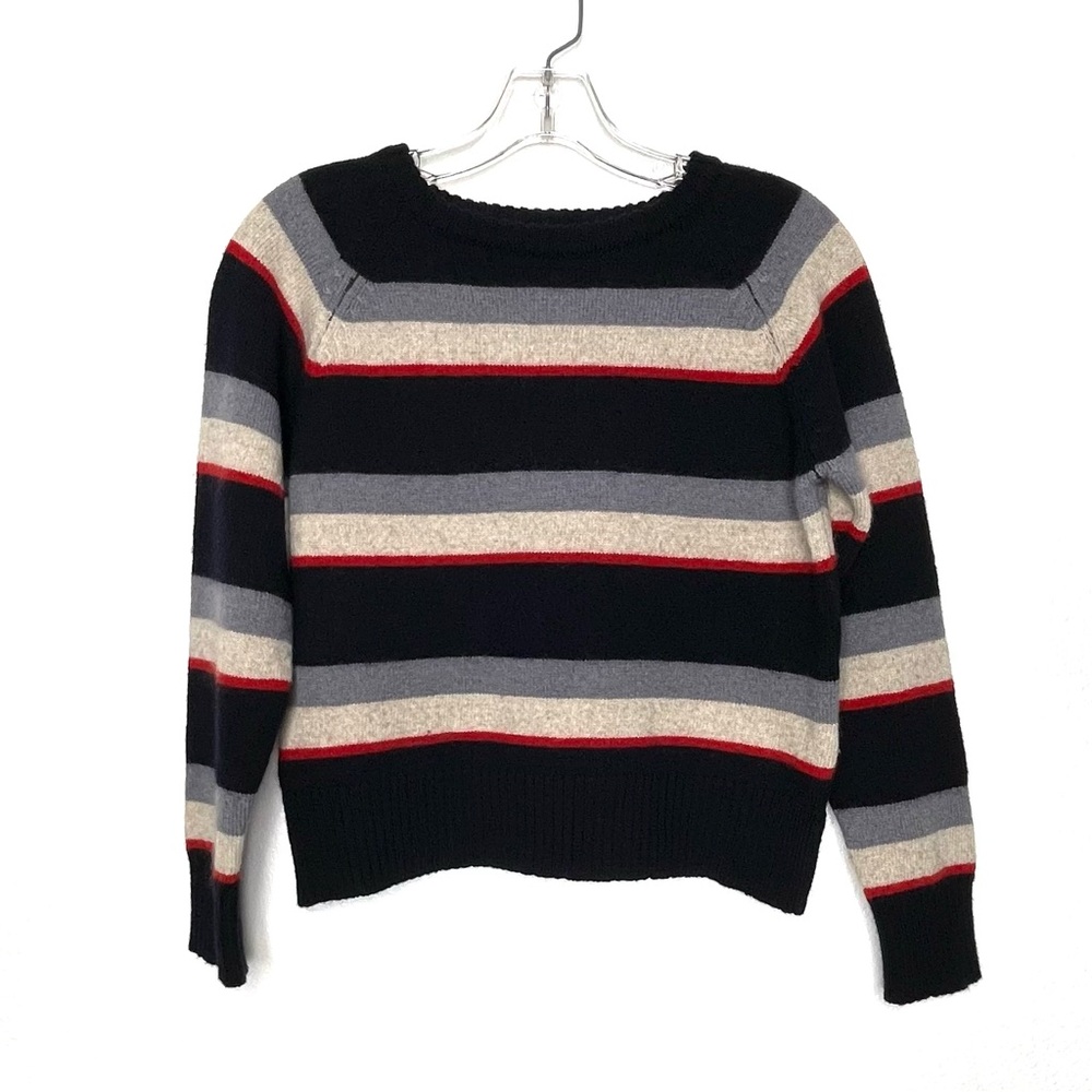 Americana Crew Neck Sweater Women’s Size XS Italian Wool Striped Long Sleeve